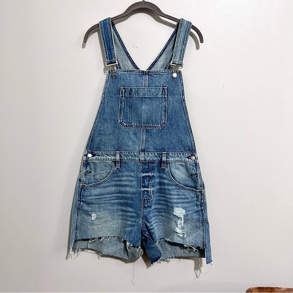 NWT Hudson Los Angeles Sloane Shortall Denim Overalls in Renewal Blue MSRP$245 - Picture 2 of 13